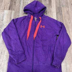 Under Armour Purple Zip-Up Hoodie with Coral Details